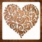 10x10 Inch Mandala Heart Stencil for Painting – Large Reusable Boho Heart Template for Wood, Canvas, Fabric, Wall, Furniture DIY Art & Craft Projects